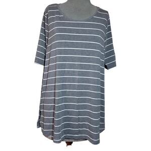 Gray Stripped Tunic Tee Size XL